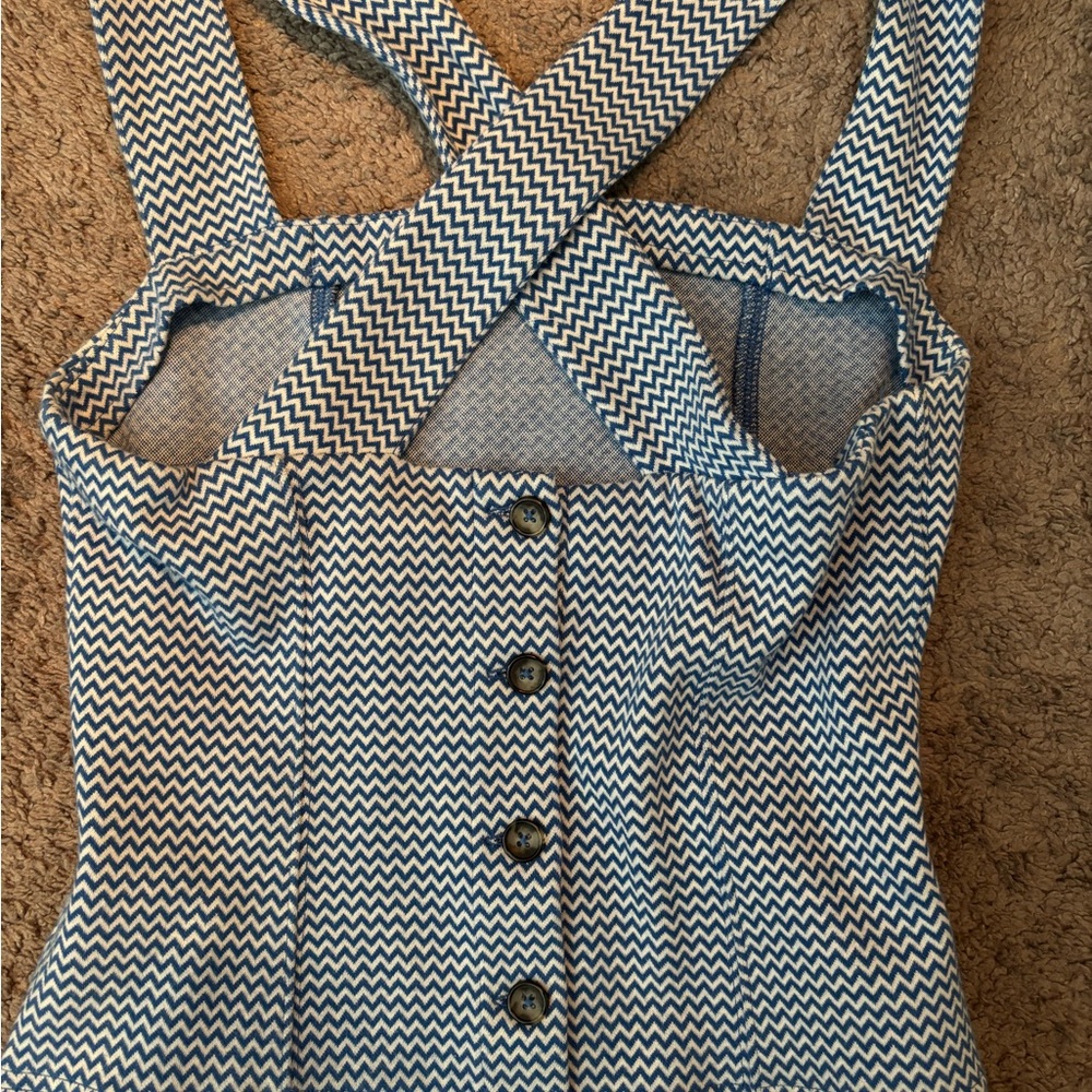 Anthropologie Black and White Sleeveless Crossover Top
